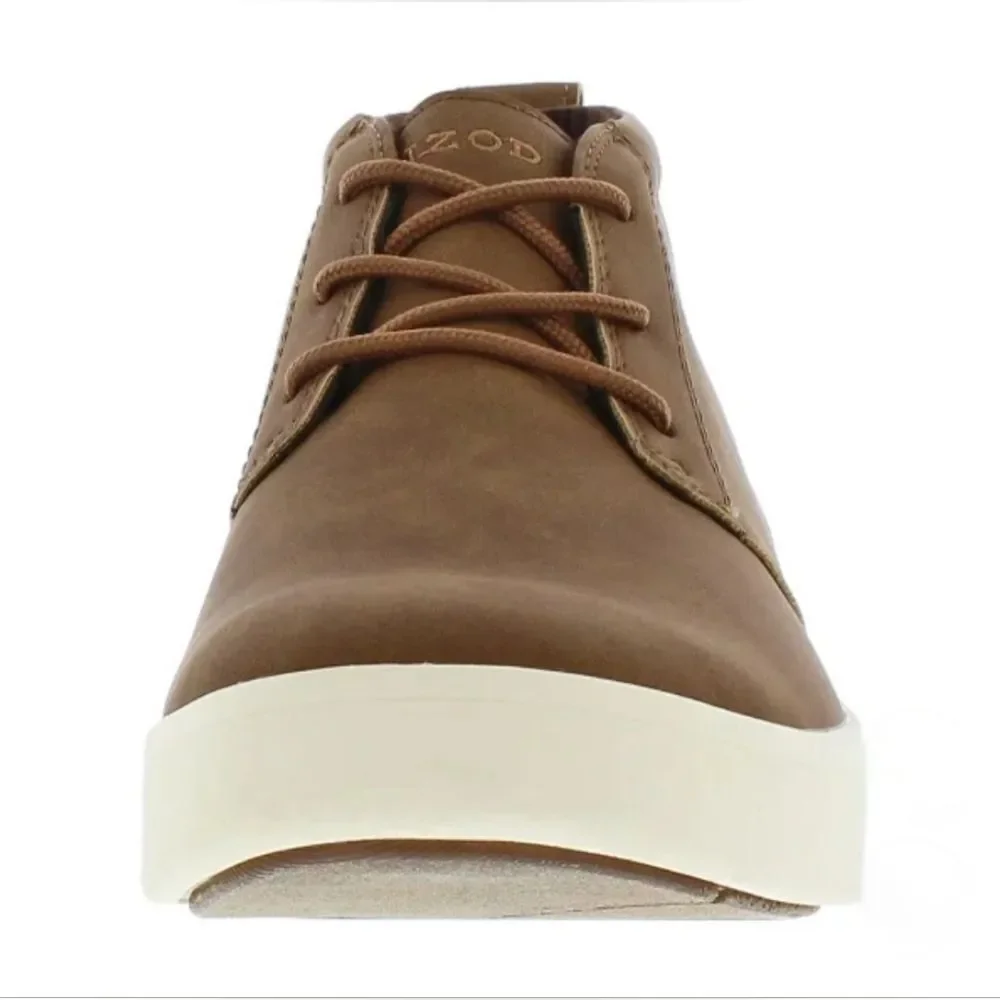 IZOD Men's Palmer PU Leather Chukka Boots Memory Foam Brown Size 11 NIB